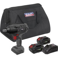 Sealey CP20VPIW 20v Cordless Brushless 1/2" Drive Impact Wrench 2 x 4ah Li-ion Battery Charger Bag Sealey CP20VPIW 20v Cordless Brushless 1/2" Drive Impact Wrench 2 x 4ah Li-ion Battery Charger Bag