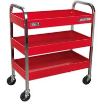 Sealey Heavy Duty 3 Shelf Workshop Trolley Red Sealey Heavy Duty 3 Shelf Workshop Trolley Red