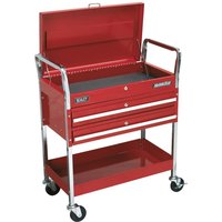 Sealey Heavy Duty 2 Shelf Workshop Trolley with Lockable Top Red Sealey Heavy Duty 2 Shelf Workshop Trolley with Lockable Top Red