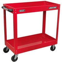 Sealey Heavy Duty 2 Shelf Trolley with Lockable Top Red Sealey Heavy Duty 2 Shelf Trolley with Lockable Top Red