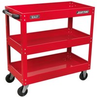 Sealey Heavy Duty 3 Shelf Trolley Red Sealey Heavy Duty 3 Shelf Trolley Red