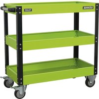 Sealey CX110HV Hi Vis 3 Shelf Trolley Green & Black