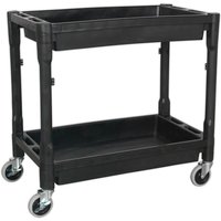 Sealey 2 Shelf Heavy Duty Composite Trolley Black Sealey 2 Shelf Heavy Duty Composite Trolley Black