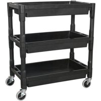 Sealey 3 Shelf Heavy Duty Composite Trolley Black Sealey 3 Shelf Heavy Duty Composite Trolley Black