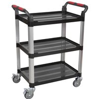 Sealey 3 Shelf Composite Workshop Trolley Black Sealey 3 Shelf Composite Workshop Trolley Black