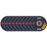 Sealey Aluminium Abrasive Flap Discs Pack of 10 115mm Assorted Sealey Aluminium Abrasive Flap Discs Pack of 10 115mm Assorted