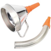 Sealey Funnel Metal Flexible Spout and Filter 160mm Sealey Funnel Metal Flexible Spout and Filter 160mm