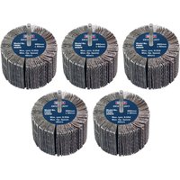 Sealey - FW8040805 80 x 40mm Abrasive Flap Wheel on 6mm Shaft 80Grit - Pack of 5