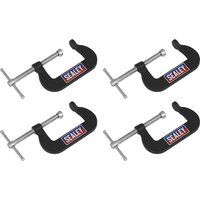 Sealey 4 Piece Junior G Clamp Set 51mm 32mm Sealey 4 Piece Junior G Clamp Set 51mm 32mm