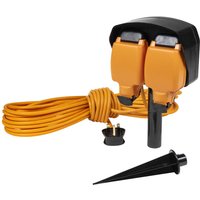 Sealey 2 Socket Weatherproof Extension Lead and Ground Spike 240v 15m