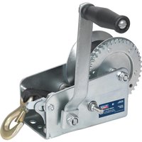 Sealey Hardened Steel Geared Hand Winch with Webbing Strap 900Kg