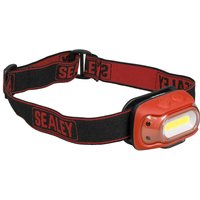 Sealey Rechargeable Auto Sensor COB LED Head Torch Red