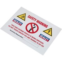 Sealey Hybrid Electric Vehicle Warning Sign Sealey Hybrid Electric Vehicle Warning Sign