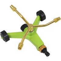 3 Arm Brass Garden Sprinkler on Wheels