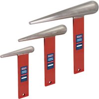Sealey 3 Piece Tapered T Dollies Set for Sheet Metal Forming Sealey 3 Piece Tapered T Dollies Set for Sheet Metal Forming