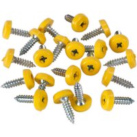Sealey Yellow Plastic Enclosed Head Number Plate Screws 4.8mm 18mm Pack of 50 Sealey Yellow Plastic Enclosed Head Number Plate Screws 4.8mm 18mm Pack of 50
