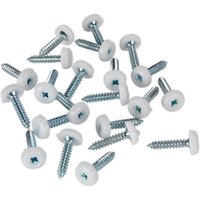 Sealey White Plastic Enclosed Head Number Plate Screws 4.8mm 24mm Pack of 50 Sealey White Plastic Enclosed Head Number Plate Screws 4.8mm 24mm Pack of 50