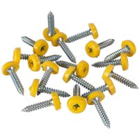 Sealey Yellow Plastic Enclosed Head Number Plate Screws 4.8mm 24mm Pack of 50 Sealey Yellow Plastic Enclosed Head Number Plate Screws 4.8mm 24mm Pack of 50