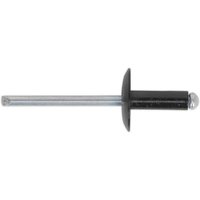 Sealey Large Flange Black Aluminium Rivets 4mm 14mm Pack of 200 Sealey Large Flange Black Aluminium Rivets 4mm 14mm Pack of 200