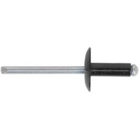 Sealey Large Flange Black Aluminium Rivets 4.8mm 18mm Pack of 200 Sealey Large Flange Black Aluminium Rivets 4.8mm 18mm Pack of 200