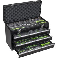 Siegen 3 Drawer Tool Chest + 98 Piece Tool Kit Black