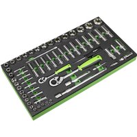 62 Piece 1 4" 1 2" Drive Socket Set Module Tray Combination