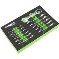 12 Piece Stubby Ratchet Combination Spanner Set Metric