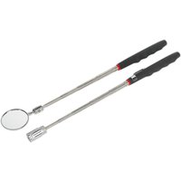 2 Piece Telescopic Magnetic LED Pick Up Tool Inspection Mirror Set