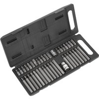 Siegen 40 Piece 3/8" and 1/2" Drive Torx, Spline and Hexagon Bit Set