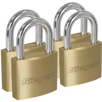 Siegen Brass Padlock Pack of 4