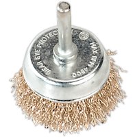 Sealey Brassed Steel Wire Cup Brush 50mm 6mm Shank Sealey Brassed Steel Wire Cup Brush 50mm 6mm Shank