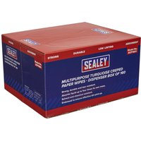 Sealey Creped Turquoise Multi Purpose Paper Wipes Pack of 160 Sealey Creped Turquoise Multi Purpose Paper Wipes Pack of 160