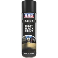 Sealey Matt Aerosol Spray Paint Pack of 6 Black 500ml Sealey Matt Aerosol Spray Paint Pack of 6 Black 500ml