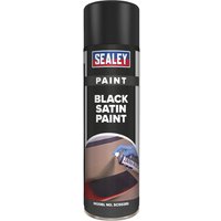 Sealey Satin Aerosol Spray Paint Black 500ml Sealey Satin Aerosol Spray Paint Black 500ml