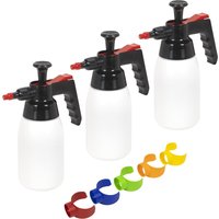 Sealey 3 Piece Solvents Pressure Sprayer Set and Colour Coded Caps Sealey 3 Piece Solvents Pressure Sprayer Set and Colour Coded Caps