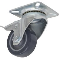 Sealey Swivel Plate Total Lock Castor Grey 50mm Sealey Swivel Plate Total Lock Castor Grey 50mm