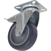 Sealey Swivel Plate Total Lock Castor Grey 75mm Sealey Swivel Plate Total Lock Castor Grey 75mm