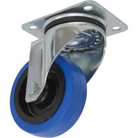 Sealey Swivel Plate Castor Blue Elastic 100mm Sealey Swivel Plate Castor Blue Elastic 100mm