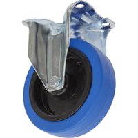 Sealey Fixed Plate Castor Blue Elastic 125mm Sealey Fixed Plate Castor Blue Elastic 125mm