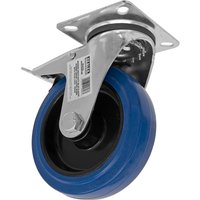 Sealey Heavy-Duty Blue Elastic Rubber Swivel Castor Wheel and Total Lock 125mm Sealey Heavy-Duty Blue Elastic Rubber Swivel Castor Wheel and Total Lock 125mm