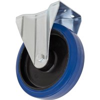 Sealey Heavy-Duty Blue Elastic Rubber Fixed Castor Wheel 160mm Sealey Heavy-Duty Blue Elastic Rubber Fixed Castor Wheel 160mm