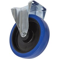 Sealey Fixed Plate Castor Blue Elastic 200mm Sealey Fixed Plate Castor Blue Elastic 200mm