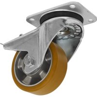 Sealey Swivel Plate Total Lock Castor Polyurethane 125mm Sealey Swivel Plate Total Lock Castor Polyurethane 125mm