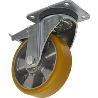 Sealey Swivel Plate Total Lock Castor Polyurethane 160mm Sealey Swivel Plate Total Lock Castor Polyurethane 160mm
