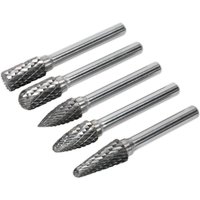 Sealey 5 Piece Tungsten Carbide Rotary Burr Set Sealey 5 Piece Tungsten Carbide Rotary Burr Set
