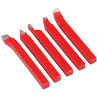 Sealey 5 Piece 8mm Square HSS Cutter Set for Metal Lathes Sealey 5 Piece 8mm Square HSS Cutter Set for Metal Lathes