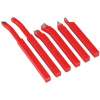 Sealey 6 Piece 8mm Square HSS Cutter Set for Metal Lathes Sealey 6 Piece 8mm Square HSS Cutter Set for Metal Lathes
