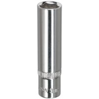 Sealey 1/4" Drive Polished Deep Hexagon WallDrive Socket Metric 1/4" 9mm Sealey 1/4" Drive Polished Deep Hexagon WallDrive Socket Metric 1/4" 9mm