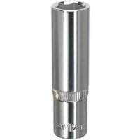 Sealey 3/8" Drive Polished Deep Hexagon WallDrive Socket Metric 3/8" 12mm Sealey 3/8" Drive Polished Deep Hexagon WallDrive Socket Metric 3/8" 12mm