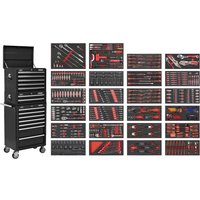 Sealey 14 Drawer Superline Pro Roller Cabinet Combo and 447 Piece Tool Kit